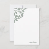 Damask Ambience Pale Olive Mitteilungskarte (Rückseite)