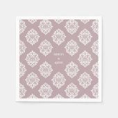 Damask Ambience Pale Pink Elegante Hochzeit Napkin Serviette (Vorderseite)