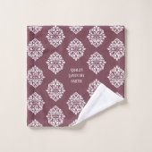 Damask Ambience Personalisiert Toskana Rot Badhandtuch Set (Waschlappen)