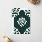 Damask Ambience Phthalo Green Mitteilungskarte (Vorderseite/Rückseite Beispiel)