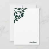 Damask Ambience Phthalo Green Mitteilungskarte (Rückseite)