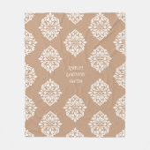 Damask Ambience Soft Beige Fleecedecke (Vorderseite)