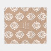 Damask Ambience Soft Beige Fleecedecke (Vorderseite (Horizontal))