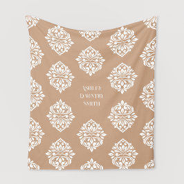 Damask Ambience Soft Beige Fleecedecke