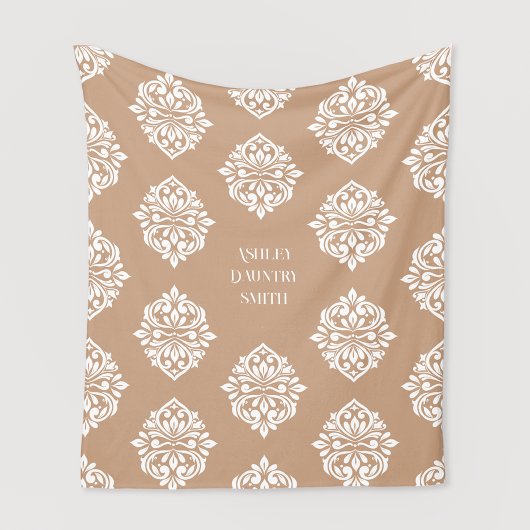 Damask Ambience Soft Beige Fleecedecke