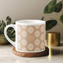 Damask Ambient Soft Beige Espresso Cup Espressotasse