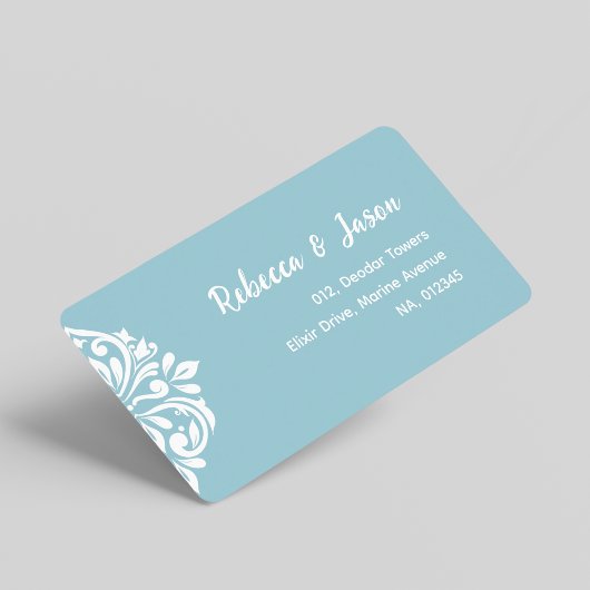 Damask Ambiente: Elegant einzigartig Cerulean Adressaufkleber