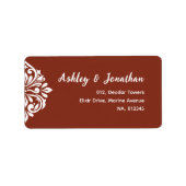 Damask Ambiente: Elegant Einzigartige Adresse Sien Adressaufkleber (Vorne)