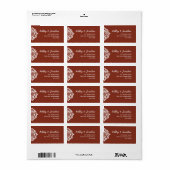 Damask Ambiente: Elegant Einzigartige Adresse Sien Adressaufkleber (Vorne)