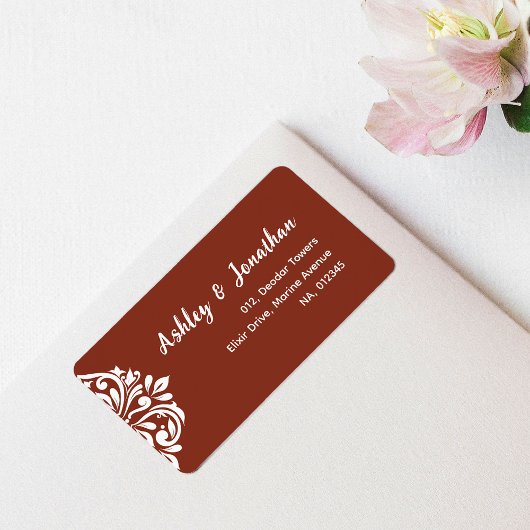 Damask Ambiente: Elegant Einzigartige Adresse Sien Adressaufkleber