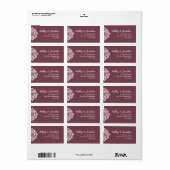 Damask Ambiente: Elegante einzigartige Rote Adress Adressaufkleber (Vorne)