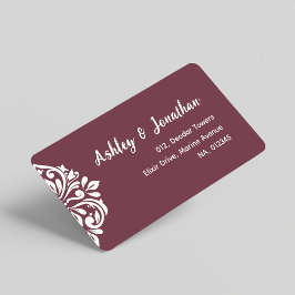 Damask Ambiente: Elegante einzigartige Rote Adress Adressaufkleber