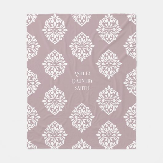 Damask Ambiente Toskana Blassrosa Fleecedecke (Vorderseite)