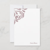 Damask Ambiente Toskana Blassrosa Mitteilungskarte (Rückseite)