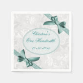 Damask and Bows One Hundredth Birthday Serviettes Serviette (Vorderseite)