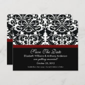 Damask Ankündigung Datum freihalten Merlot Red (Vorne/Hinten)