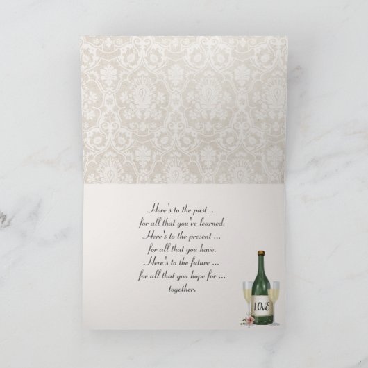 Damask Anniversary Hydrangea Bouquet Karte (Innenseite)