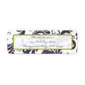 Damask Apple Green & Lapis Lila-Adressetikett (Vorne)