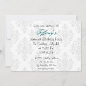 Damask aqua 16 . Geburtstag Einladung (Rückseite)