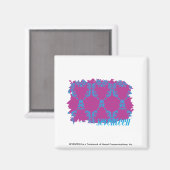 Damask Aqua-Lila 2 Magnet (Vorderseite/Rückseite)