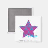 Damask Aqua-Lila 3 Magnet (Vorderseite/Rückseite)