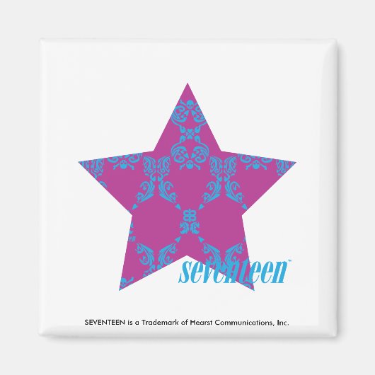 Damask Aqua-Lila 3 Magnet (Vorne)