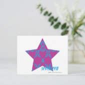 Damask Aqua-Lila 3 Postkarte (Stehend Vorderseite)