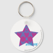 Damask Aqua-Lila 3 Schlüsselanhänger (Vorderseite)