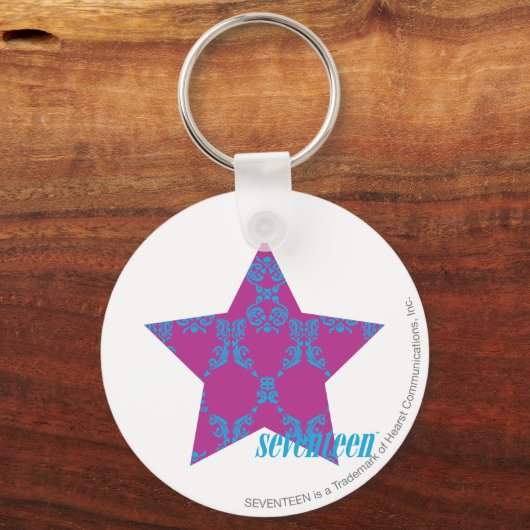 Damask Aqua-Lila 3 Schlüsselanhänger (Vorderseite)