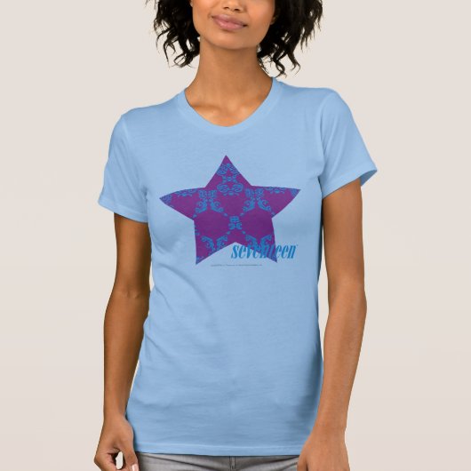 Damask Aqua-Lila 3 T-Shirt (Vorderseite)