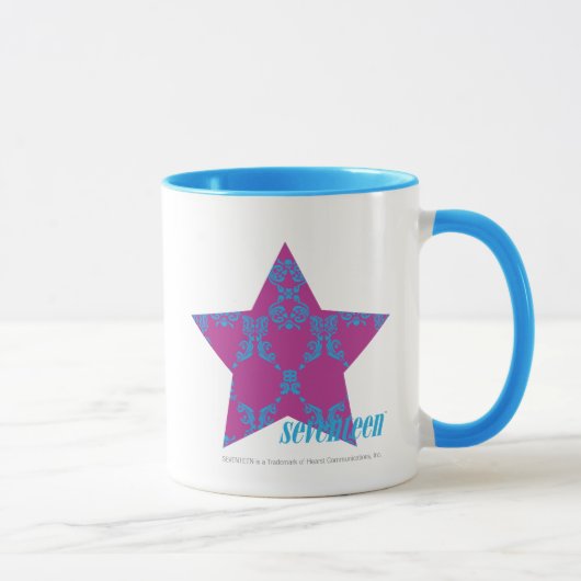 Damask Aqua-Lila 3 Tasse (Rechts)
