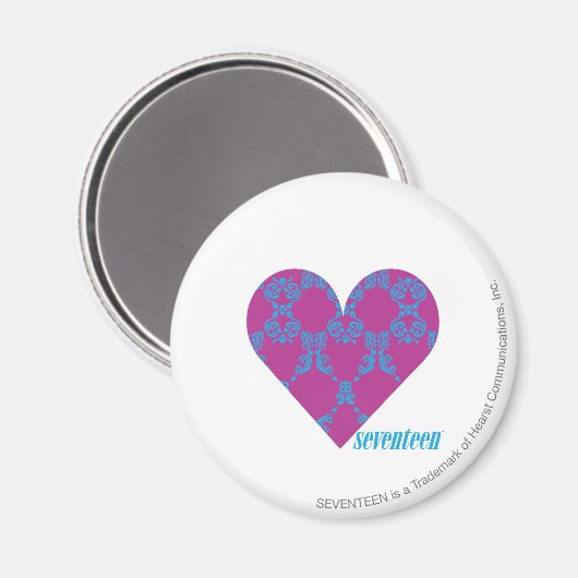 Damask Aqua-Lila 4 Magnet (Vorderseite/Rückseite)