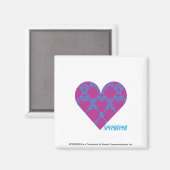 Damask Aqua-Lila 4 Magnet (Vorderseite/Rückseite)