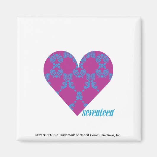 Damask Aqua-Lila 4 Magnet (Vorne)