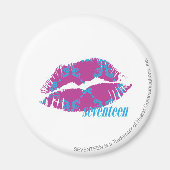 Damask Aqua-Lila Magnet (Vorne)