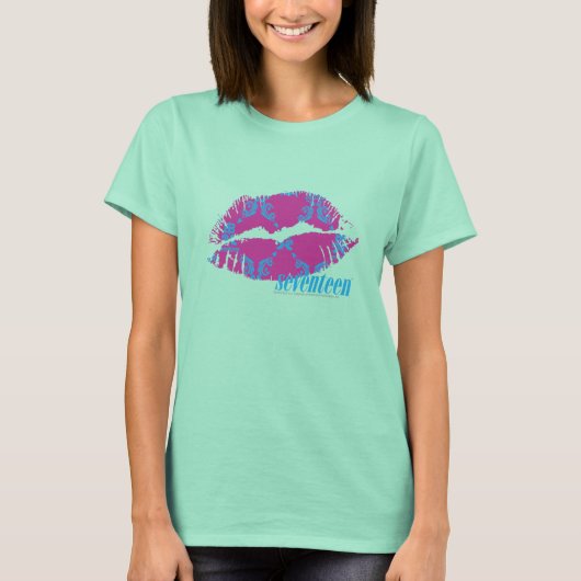 Damask Aqua-Lila T-Shirt (Vorderseite)