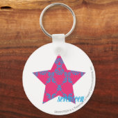 Damask Aqua-Magenta 2 Schlüsselanhänger (Vorderseite)