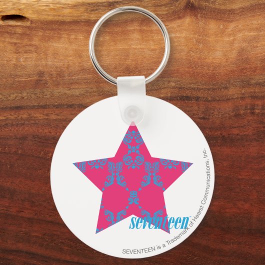 Damask Aqua-Magenta 2 Schlüsselanhänger (Vorderseite)