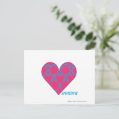 Damask Aqua-Magenta 4 Postkarte (Stehend Vorderseite)