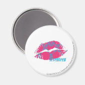 Damask Aqua-Magenta Magnet (Vorderseite/Rückseite)