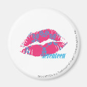 Damask Aqua-Magenta Magnet (Vorne)