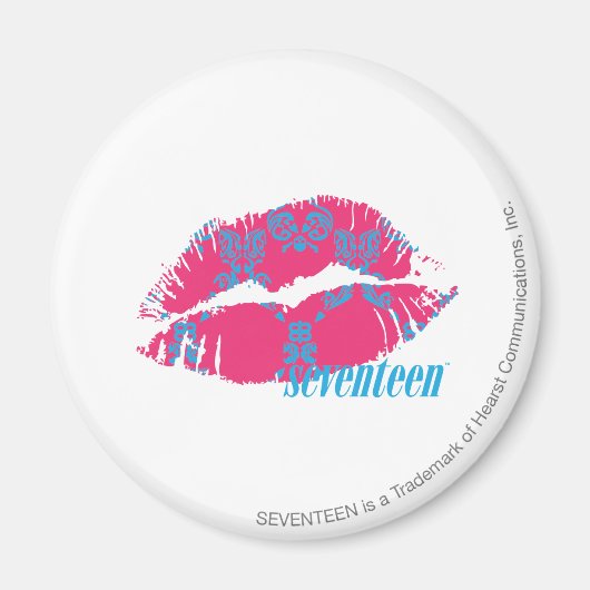 Damask Aqua-Magenta Magnet (Vorne)