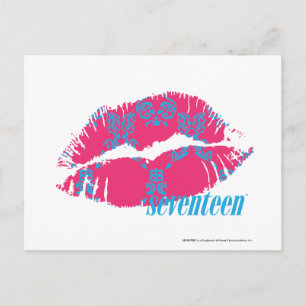 Damask Aqua-Magenta Postkarte