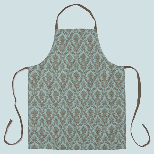 Damask Aqua und tan Muster Schürze