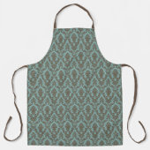 Damask Aqua und tan Muster Schürze (Vorderseite)