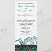 Damask aqua Wedding Programm (Vorderseite)