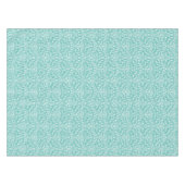 Damask Aquamarin & weiß Tischdecke (Vorderseite (Horizontal))