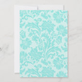 Damask aquamarine Hochzeitseinladung Einladung (Rückseite)