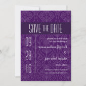 Damask Art Deco Save the Date Einladung (Vorderseite)