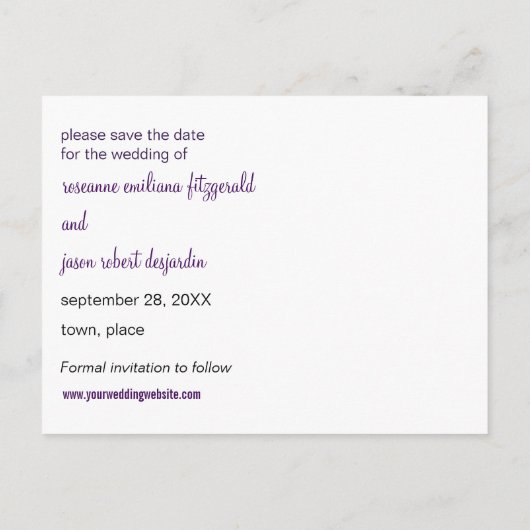 Damask Art Deco Save the Date Postkarte (Rückseite)